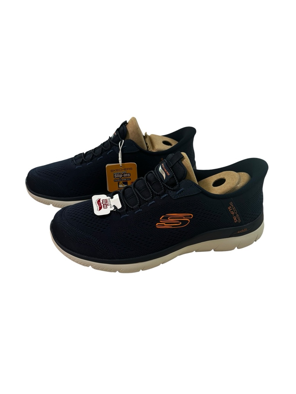 Skechers Arch Fit Summits Vorken Shoes Mens Size 10 Navy Extra Wide Slip Ins 4E
